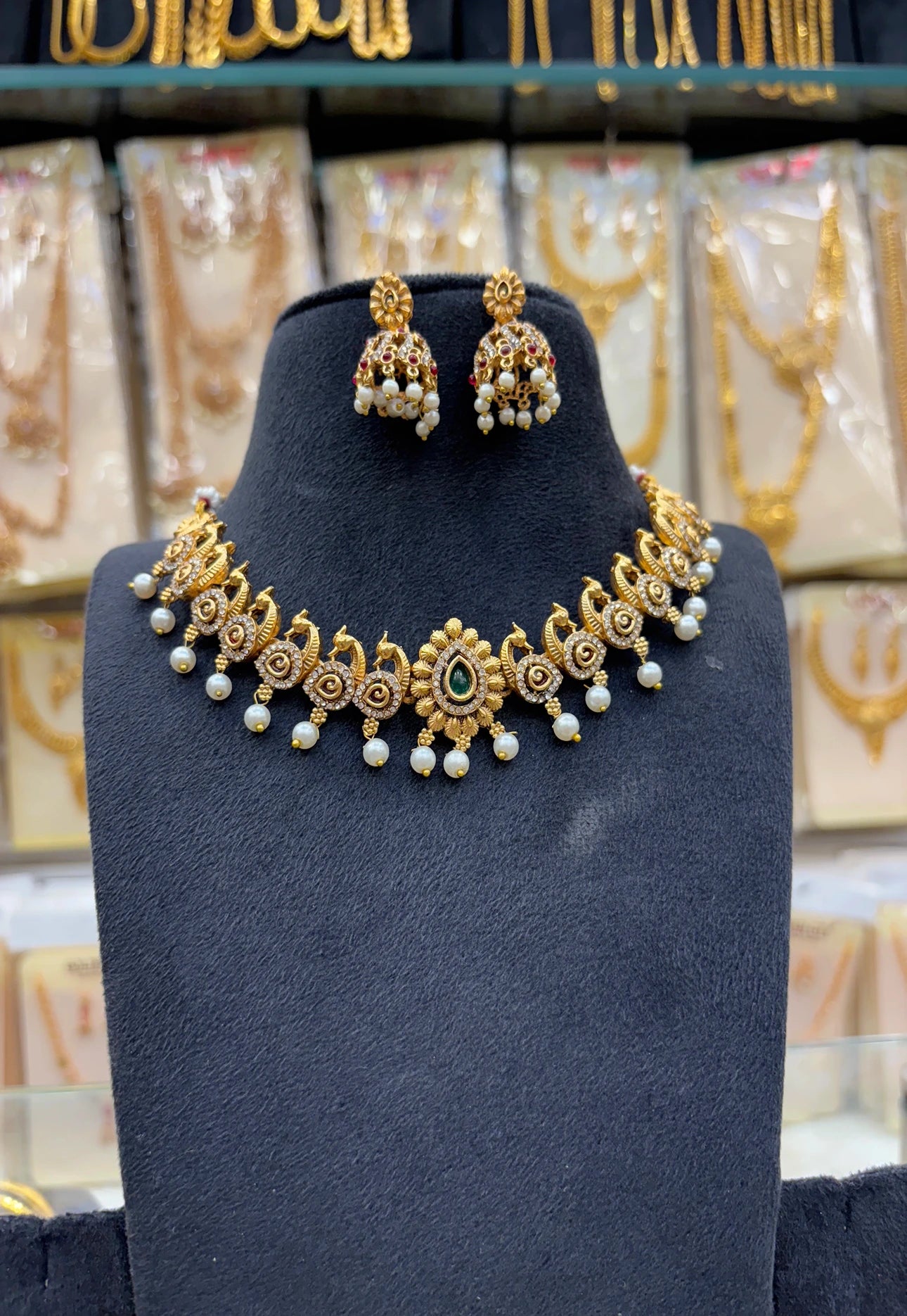 Nagas White Stone Work Necklace