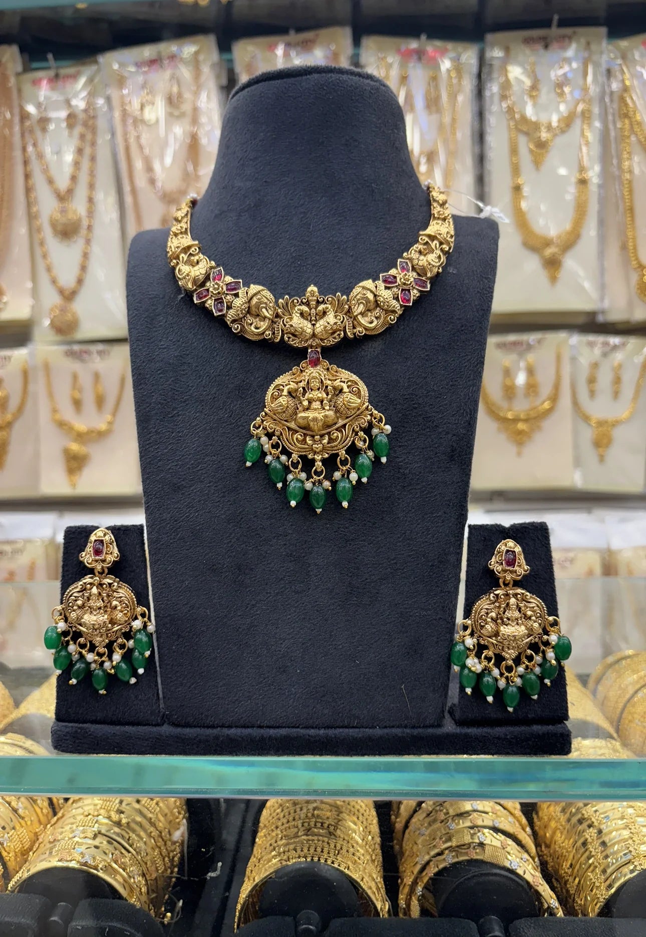 Antique Green Beats Heavy Necklace