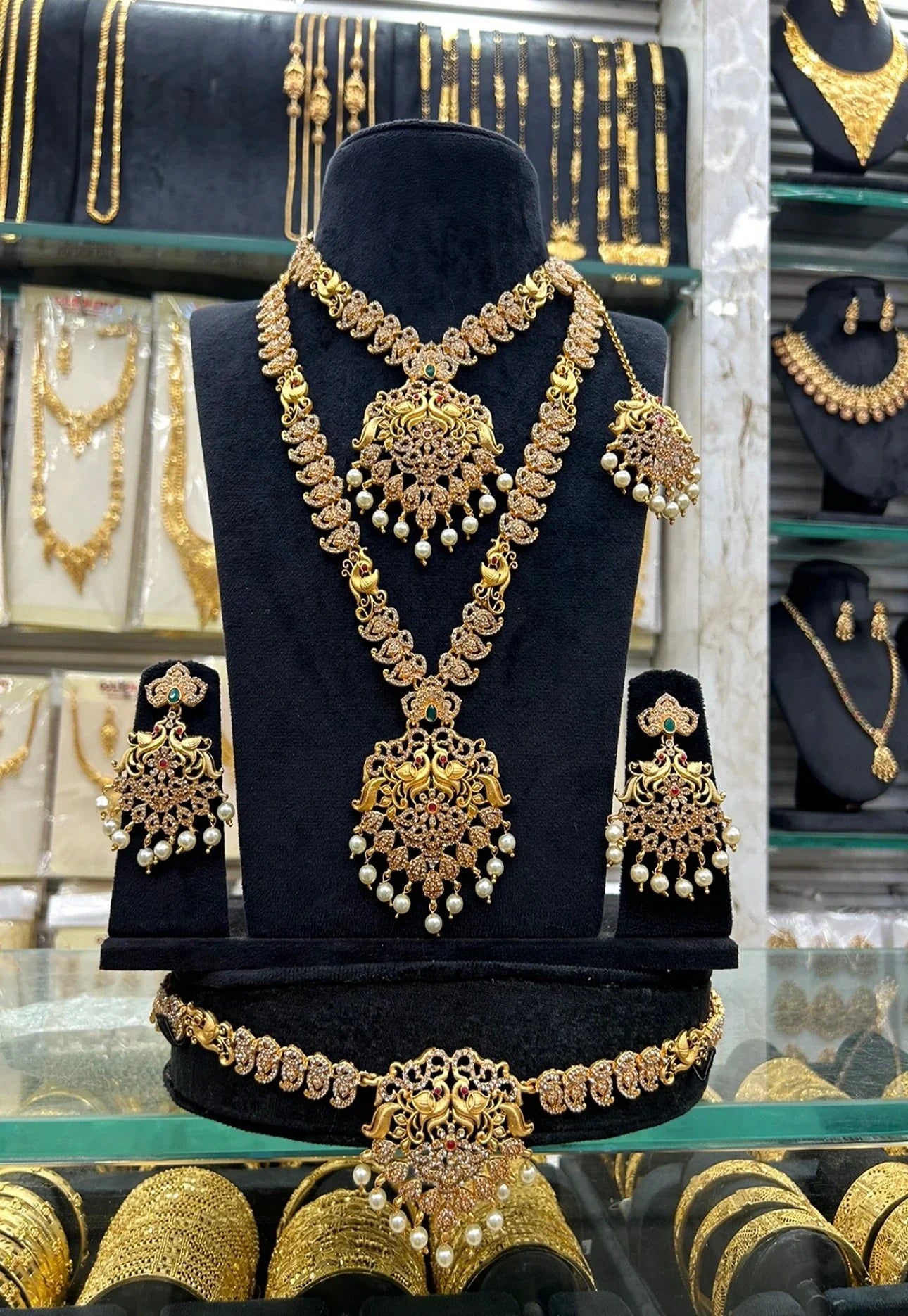 Peacock Stone Bridal Set
