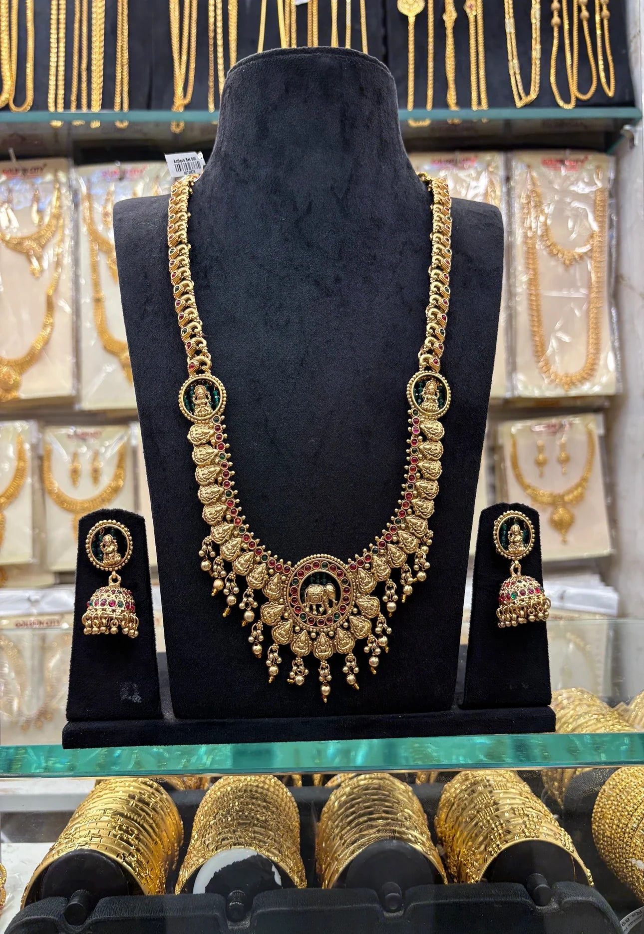 Antique Work Lakshmi and Elephant Design