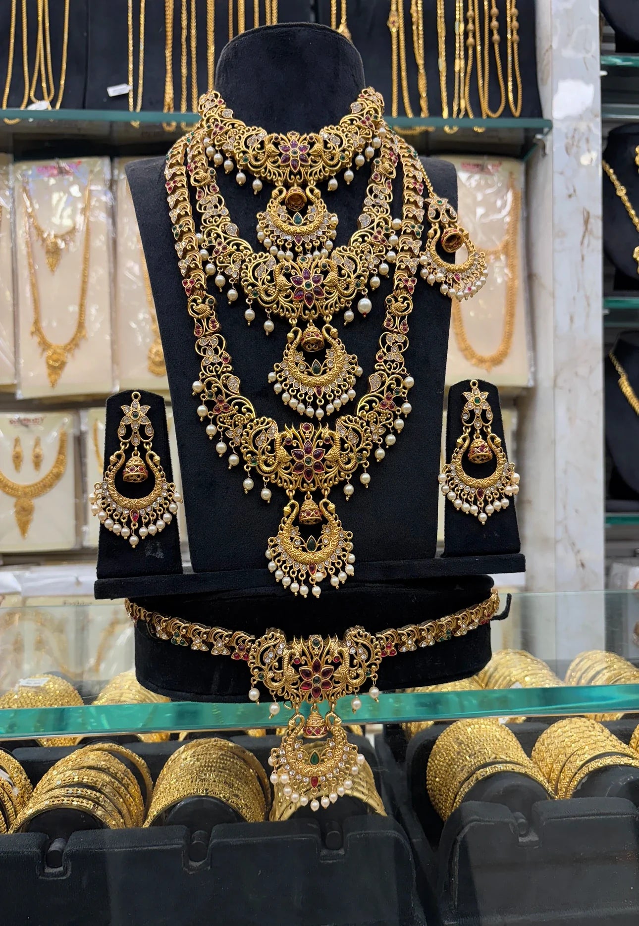 Heavy Stone 3 step Bridal Set