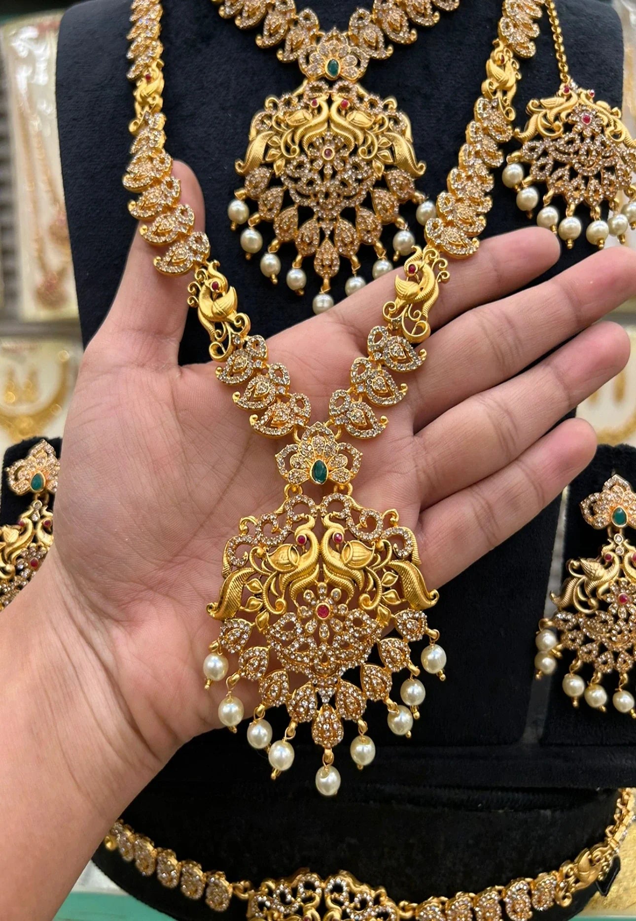 Peacock Stone Bridal Set
