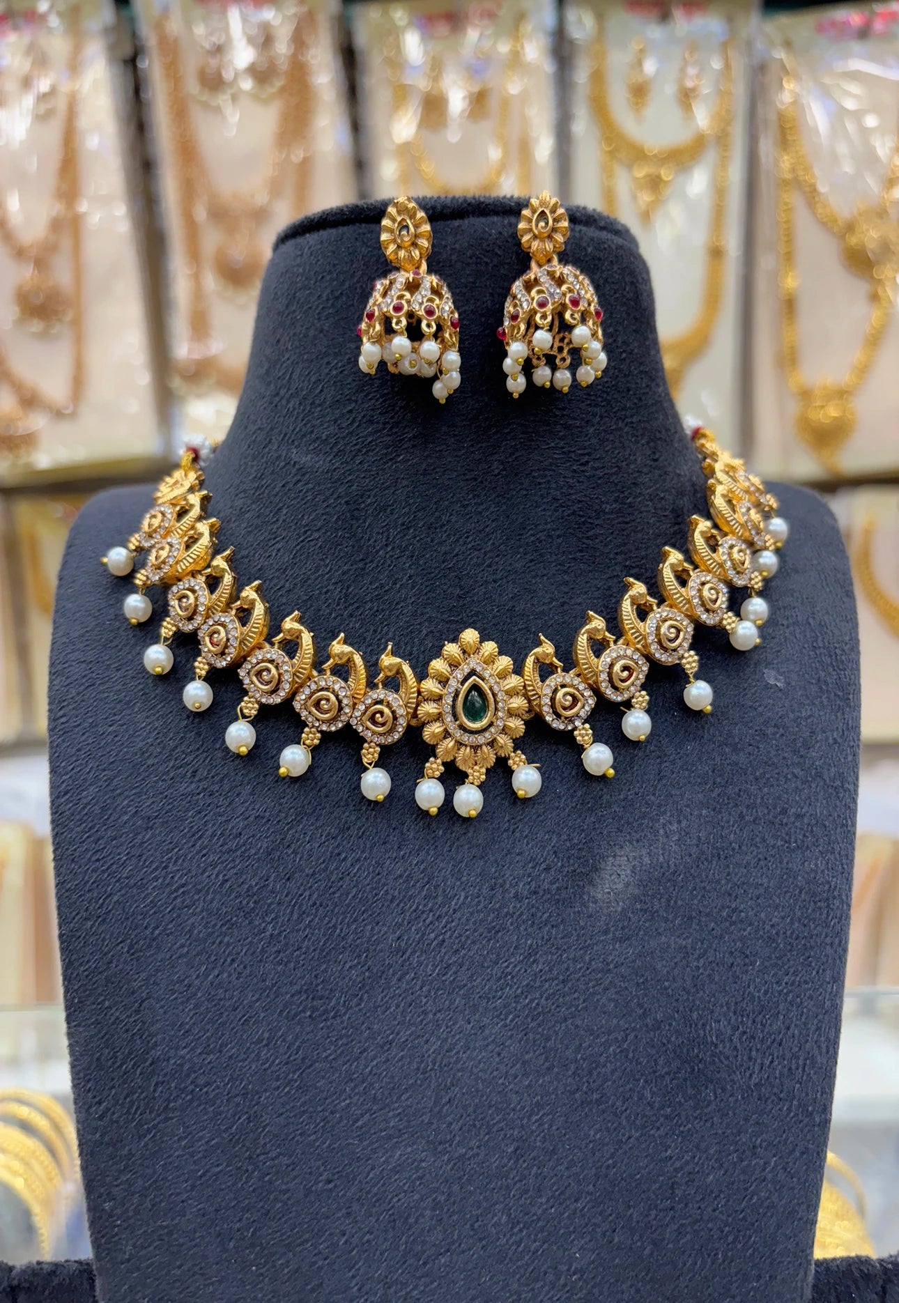 Nagas White Stone Work Necklace