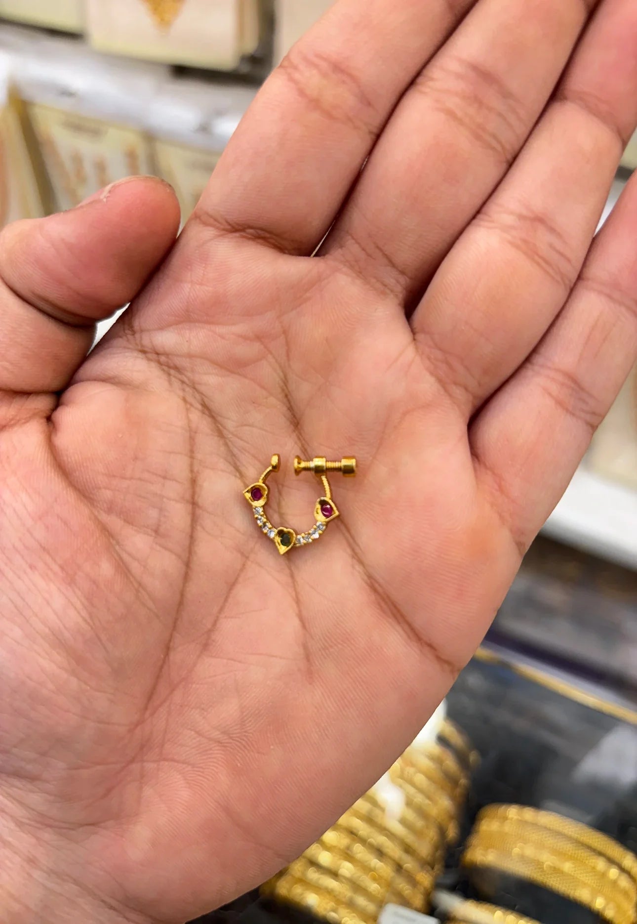 Antique Multi Stone Nose Ring