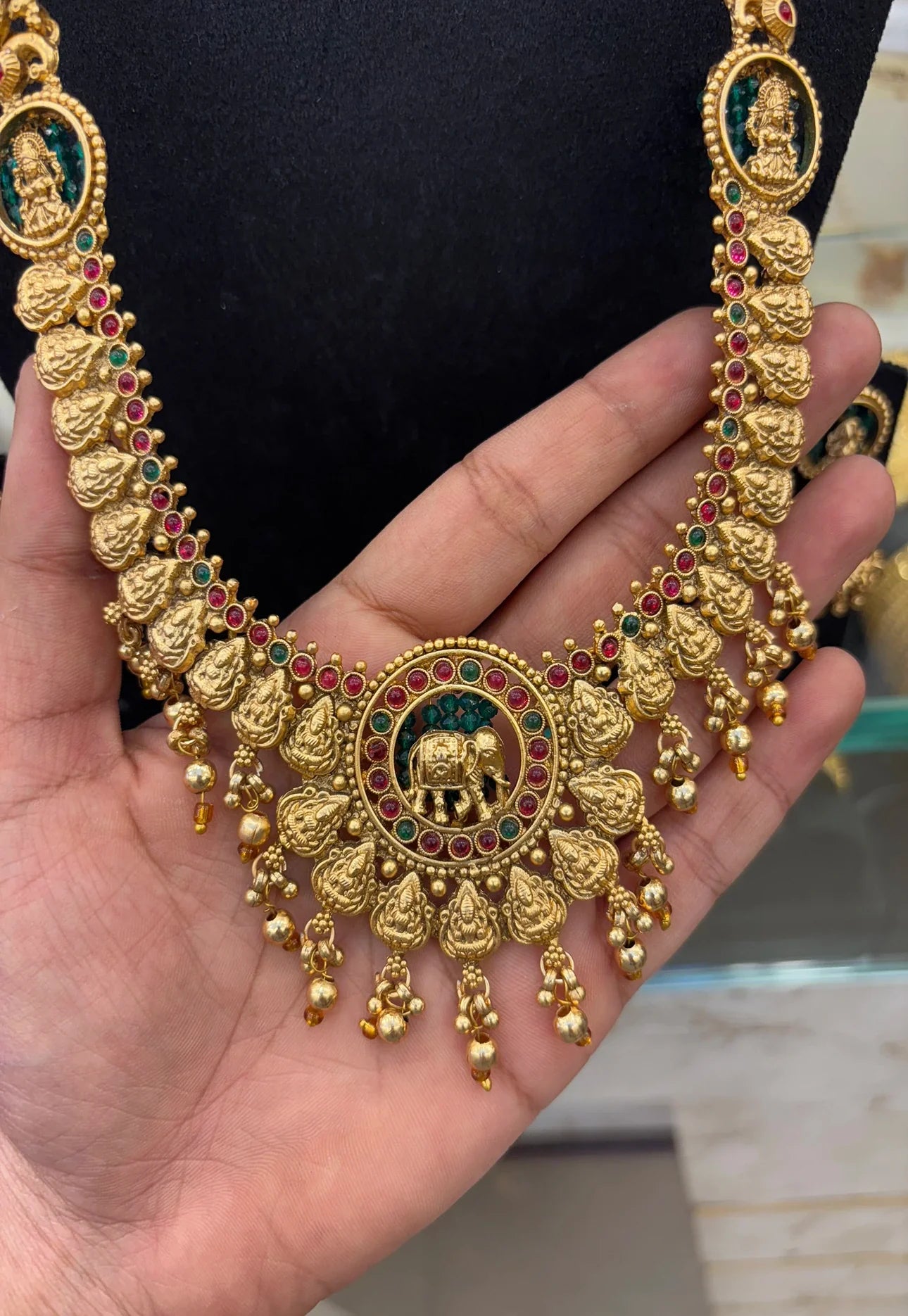 Antique Work Lakshmi and Elephant Design
