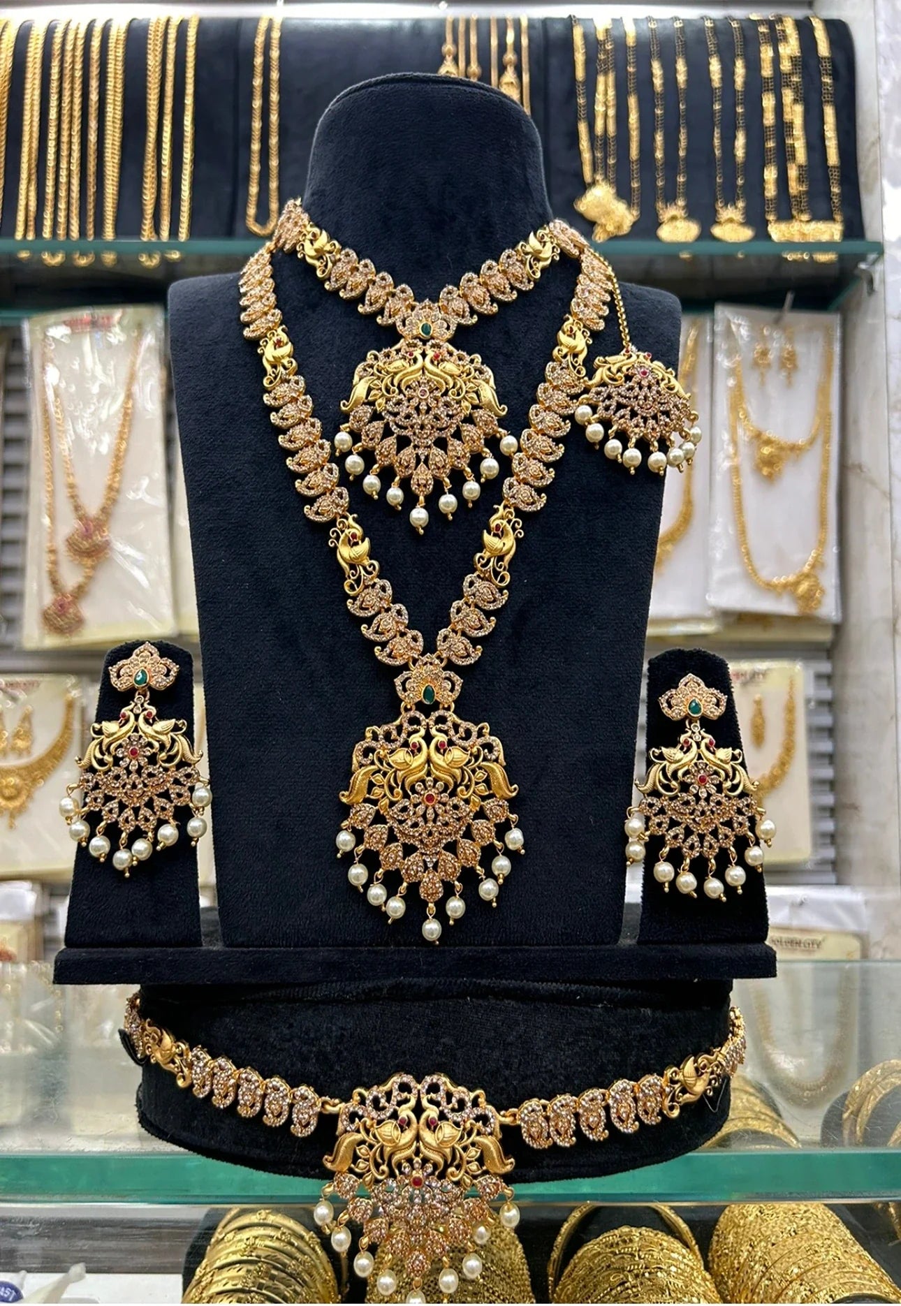 Peacock Stone Bridal Set