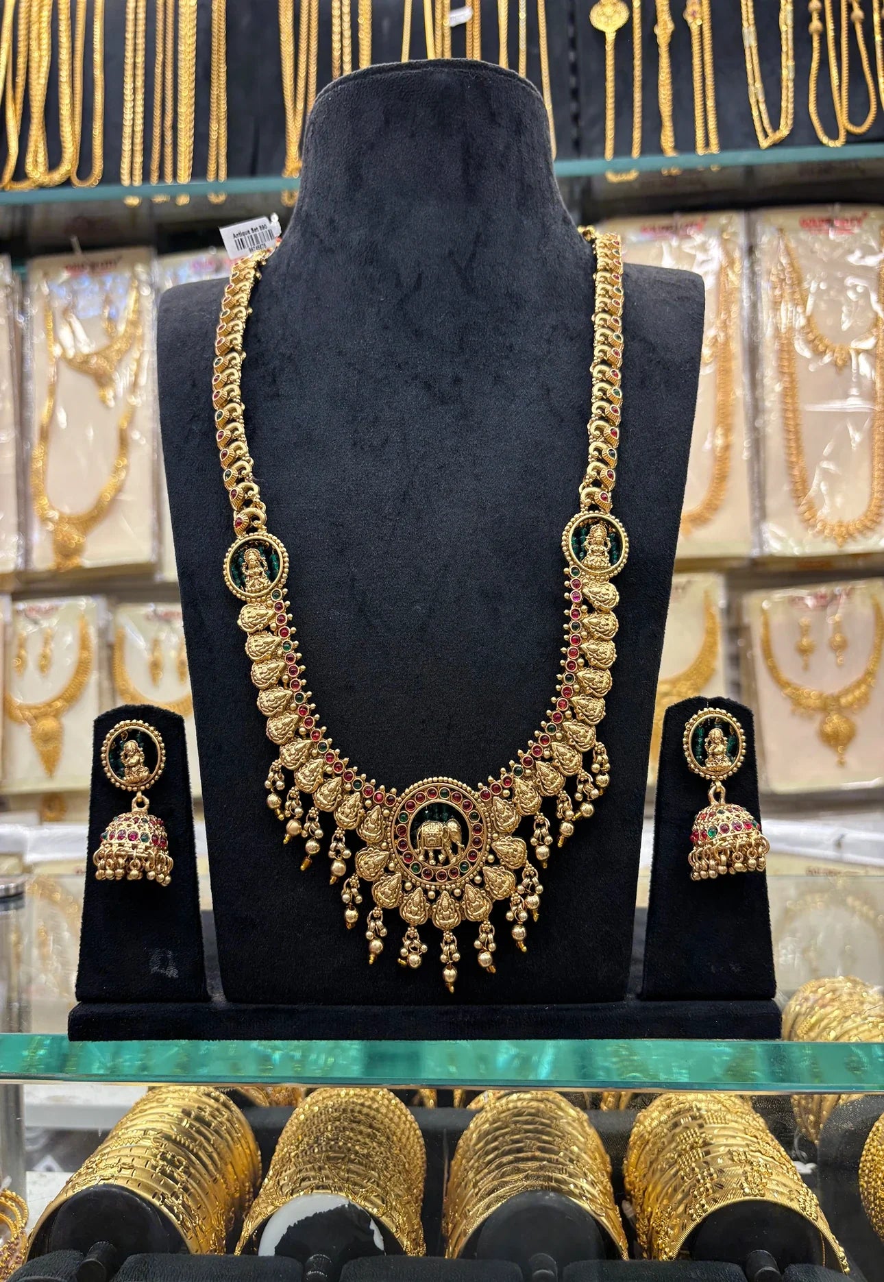 Antique Work Lakshmi and Elephant Design