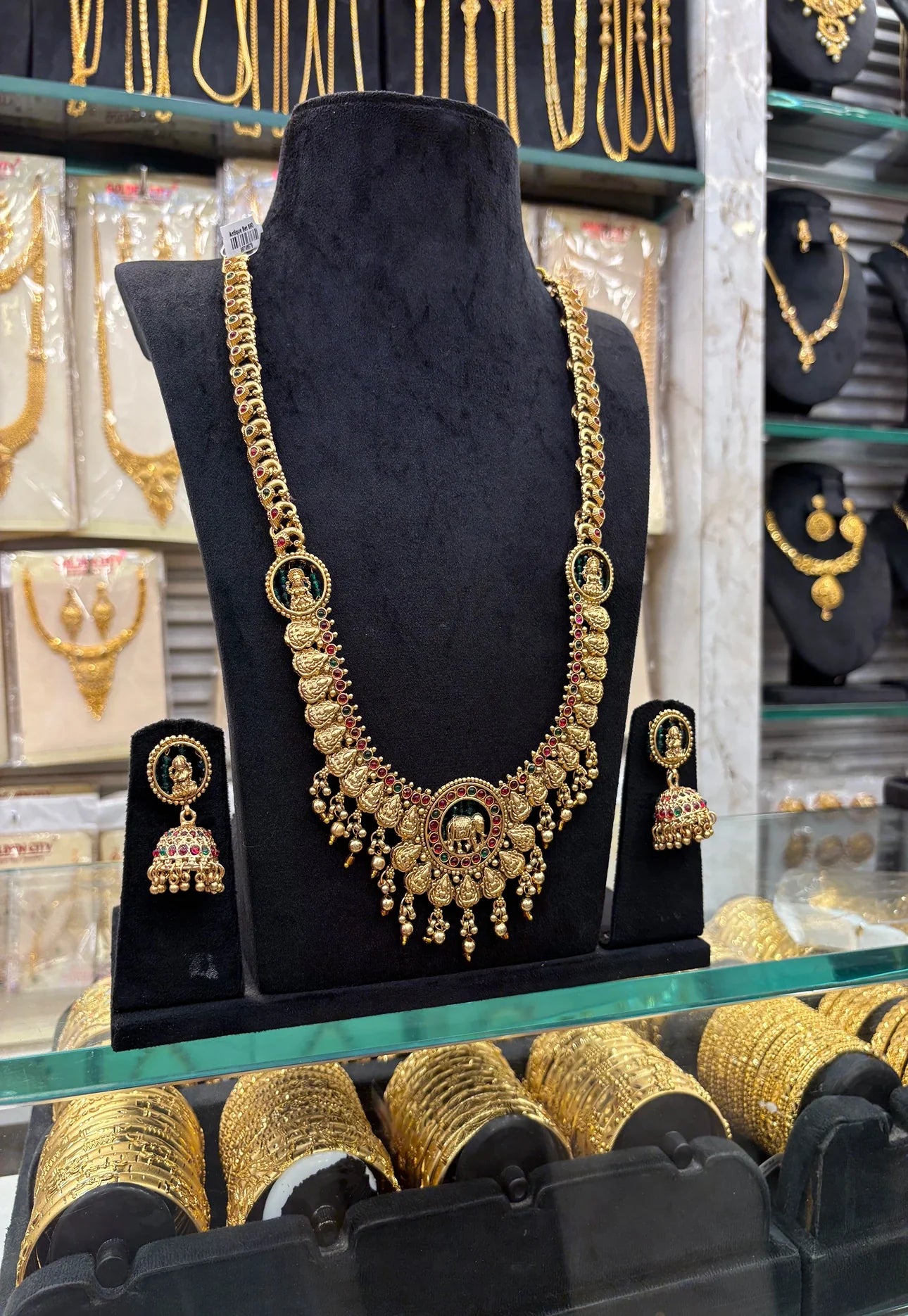 Antique Work Lakshmi and Elephant Design