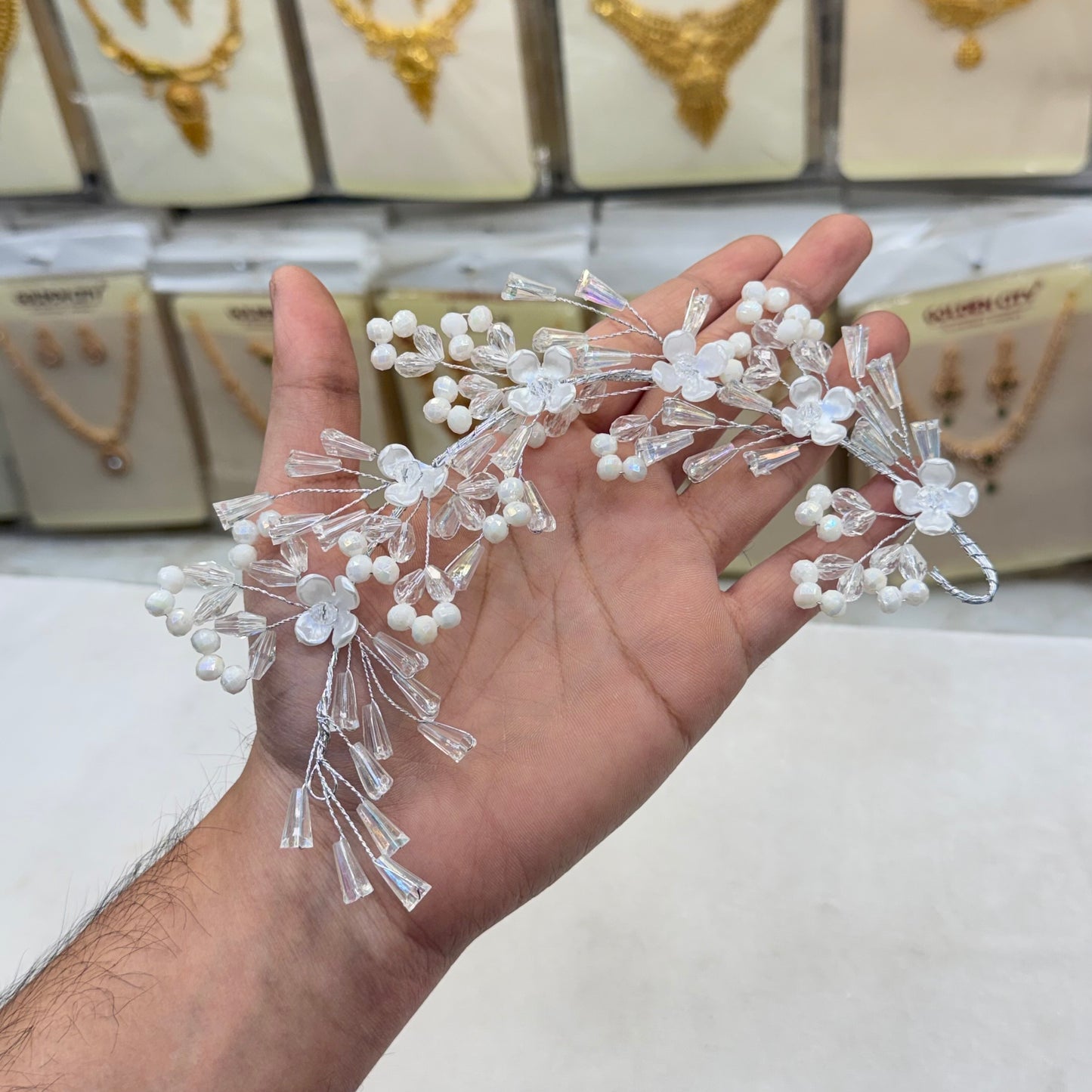 White Crystal Hair Accessories