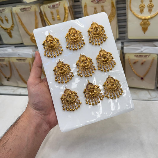 Antique Lakshmi Temple Stone Jada Bila 9 Pcs Set