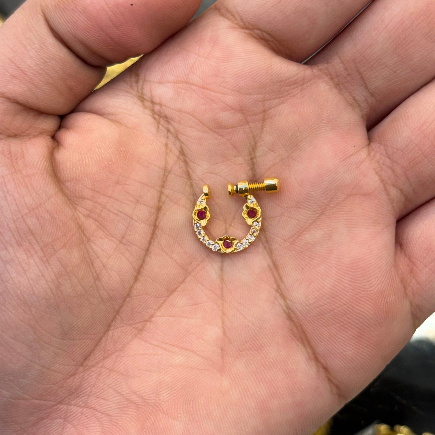 Tiny Ruby Spark Nose Pin