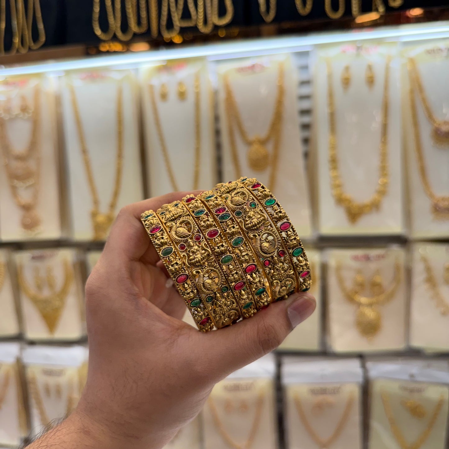Antique Lakshmi peacock Bridal Bangle