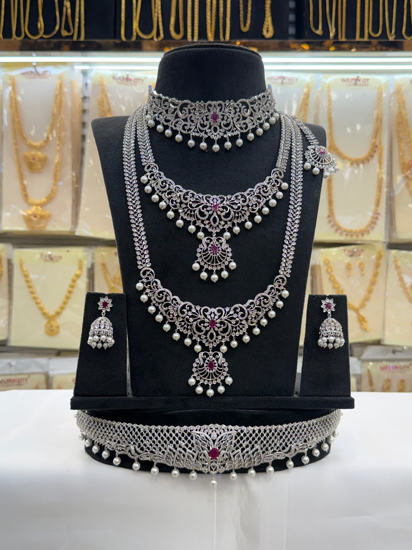 A.D Stone Bridal Set & Hipblet