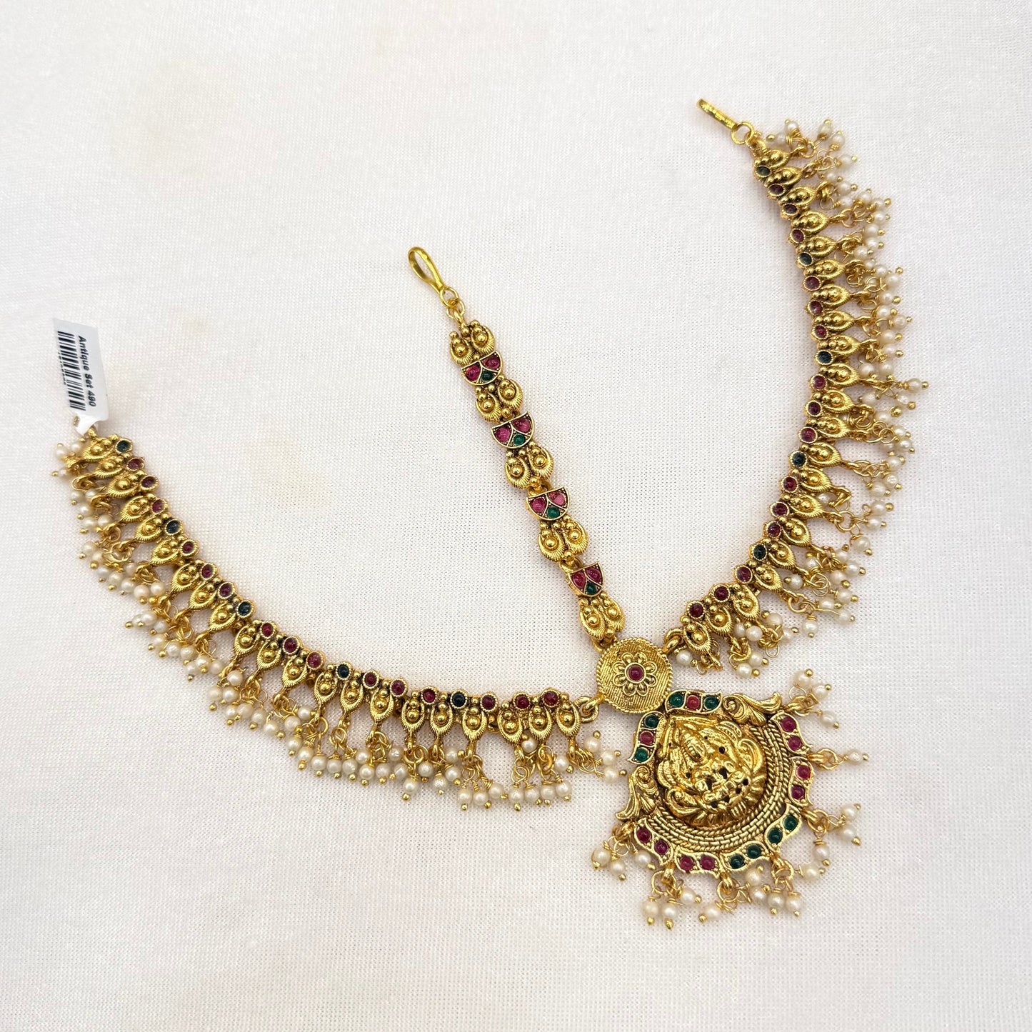 Antique Lakshmi Pendant Three Layer Tikka