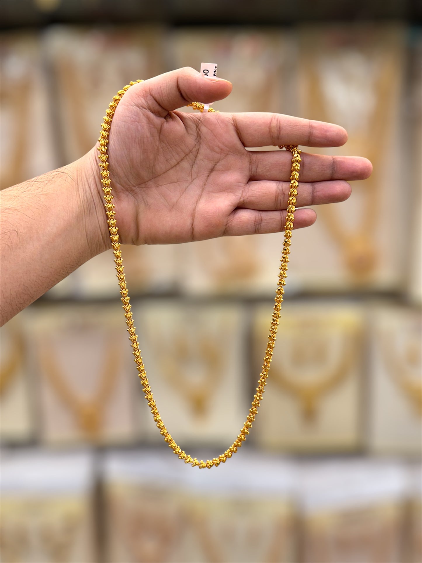 Flower Design Gold Plated Chain