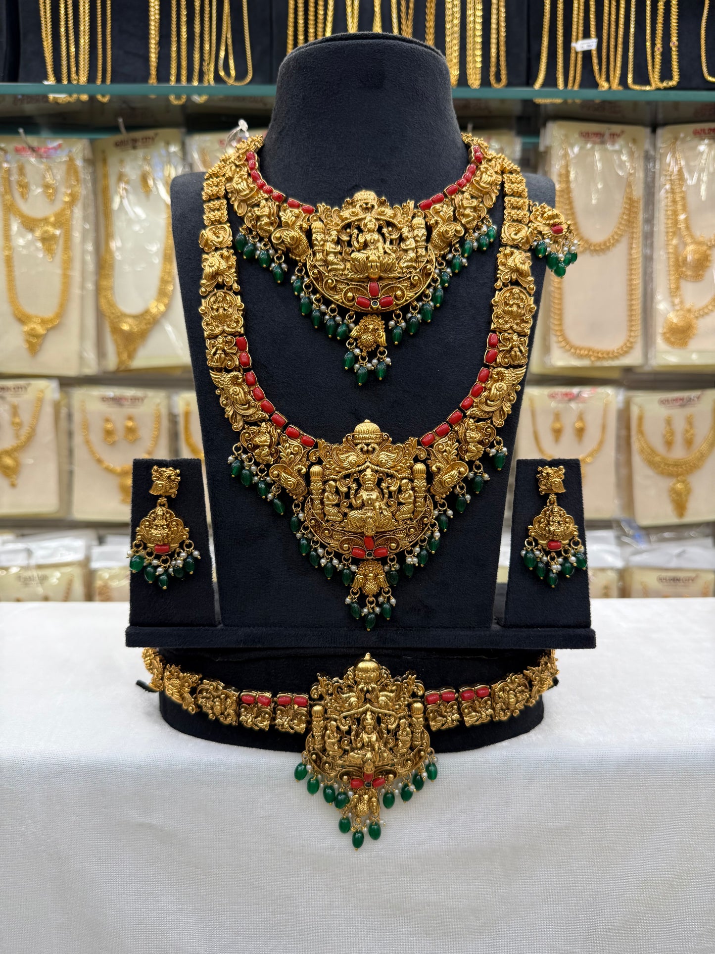 Bridal set Coral Stone Green Beats