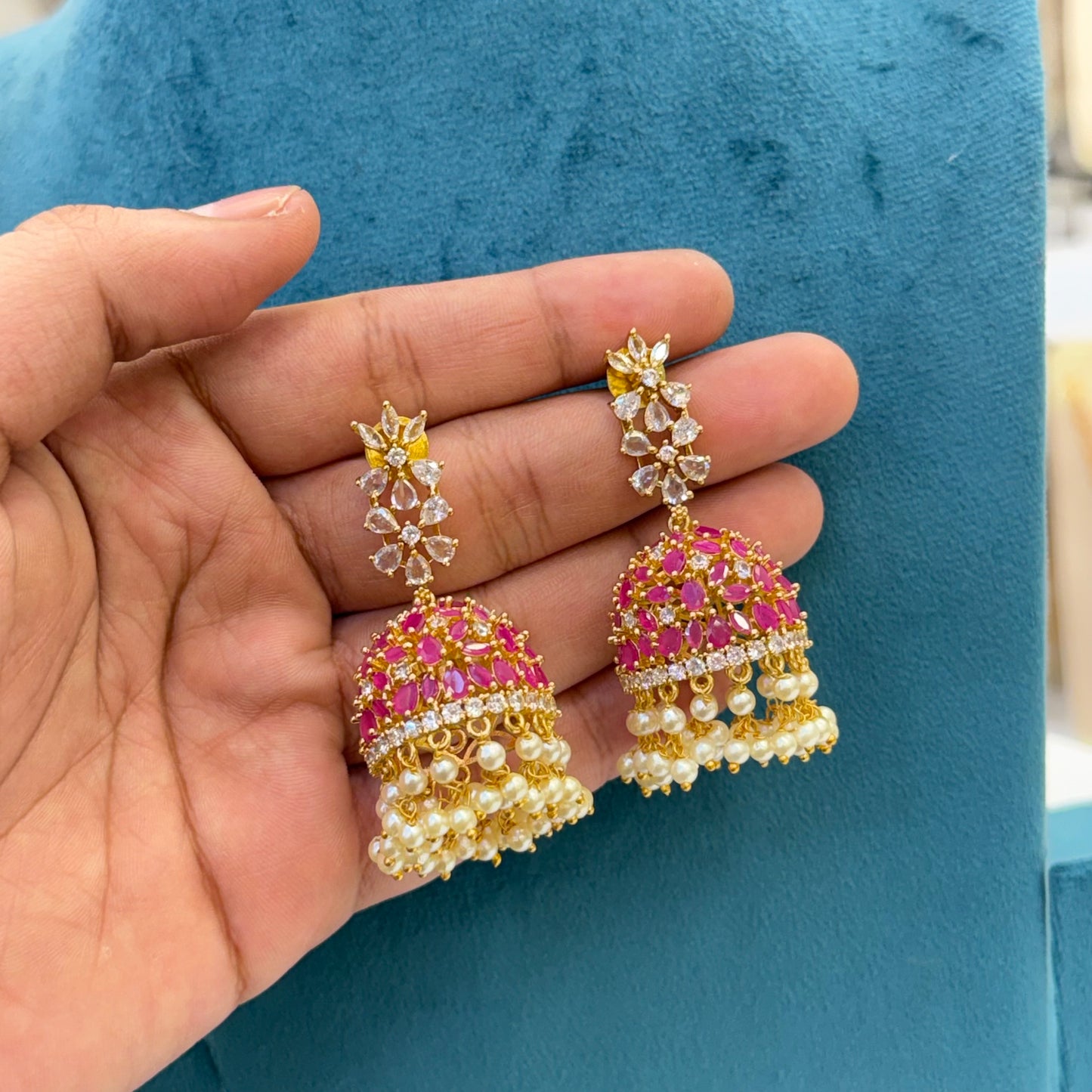 AD Floral Bloom Jhumki