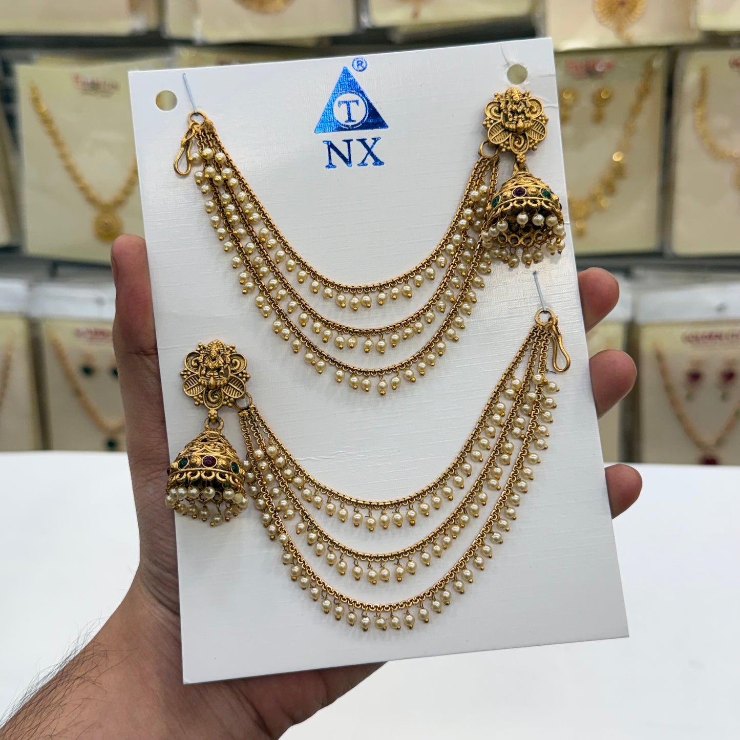 Antique Varamahalakshmi Jhumki Set