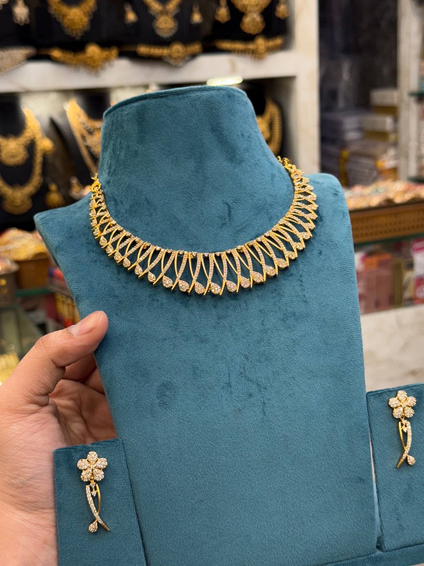 Golden c.z Premium Necklace