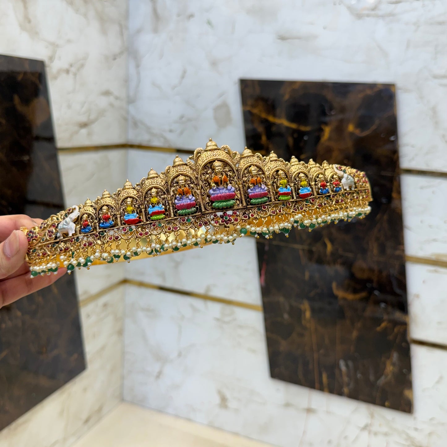 Enamel Antique Lakshmi Hip Chain