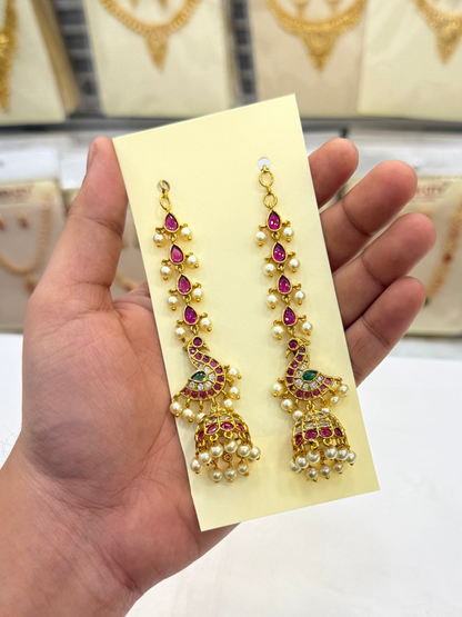 Peacock Sparkling AD Stone Jumki Set