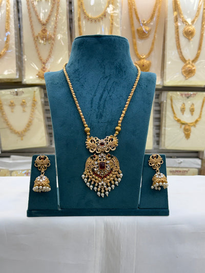 Antique Stone Dollar Necklace