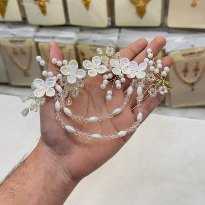 White Layer Crystal Hair Accessories