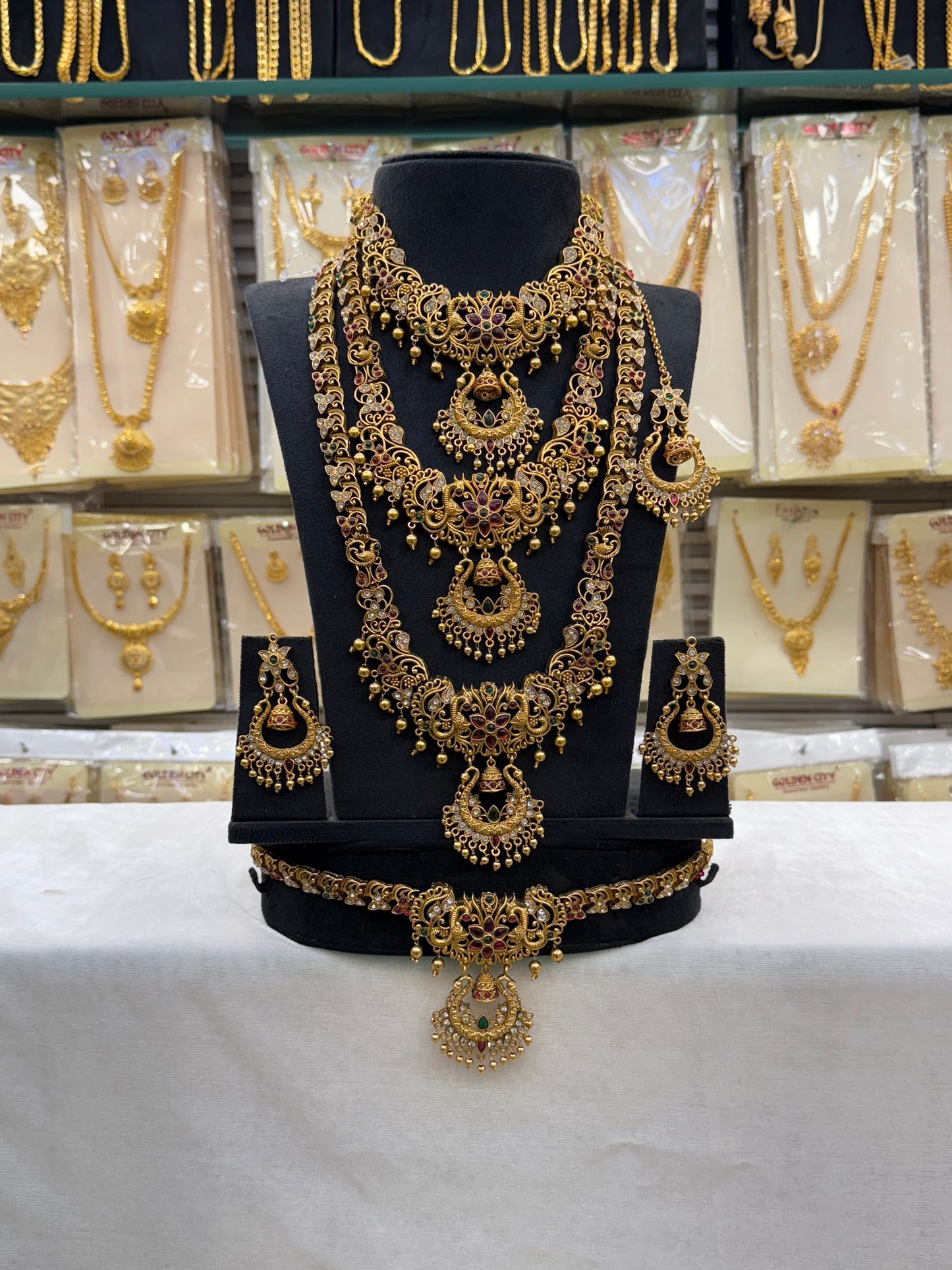 Heavy Stone 3 step Bridal Set