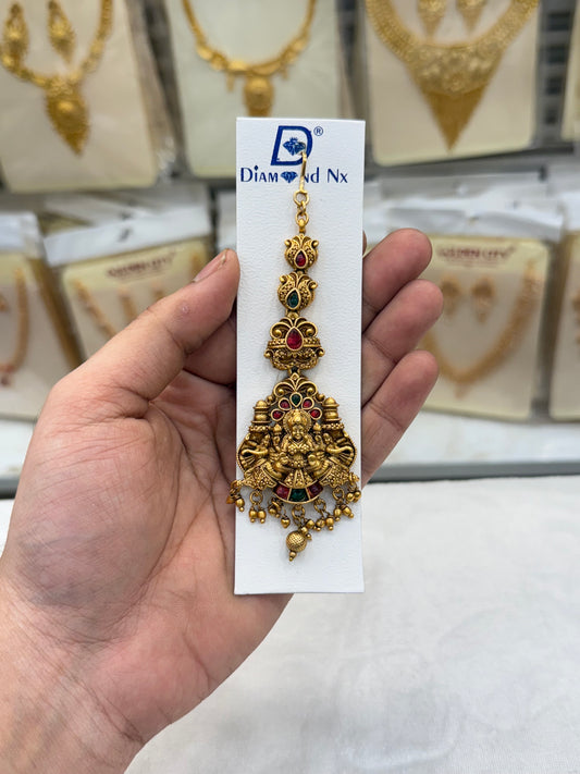 Antique work Green and Red Stone Tikka