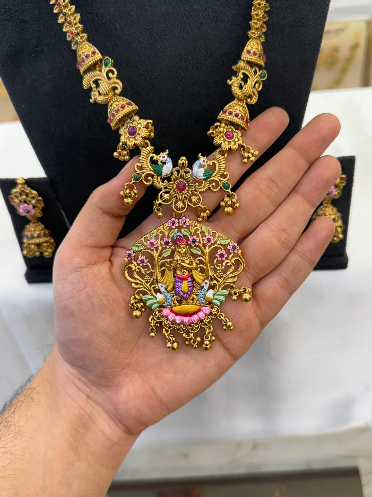 Krishna Enamel Design simple Haram