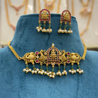 Antique Mini Lakshmi Design Choker Set