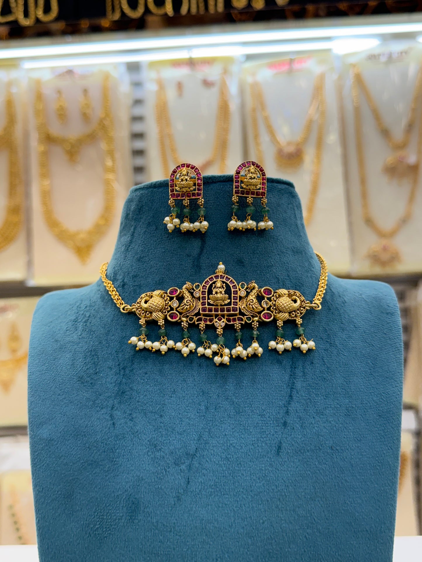 Antique Mini Lakshmi Design Choker Set