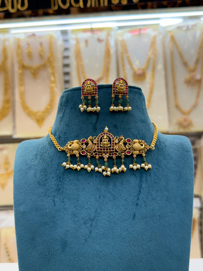 Antique Mini Lakshmi Design Choker Set