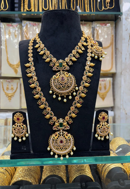 A.D Gold Stone Flower work Combo Set Guarantee Polish