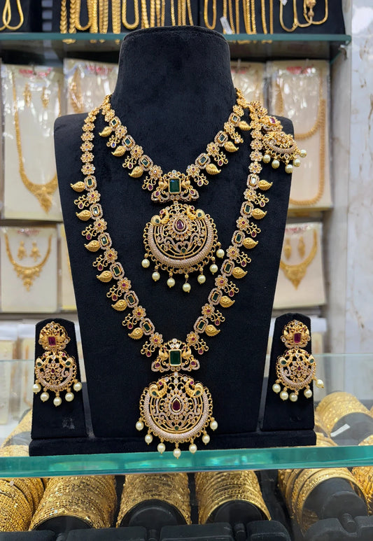A.D Gold Stone Flower work Combo Set Guarantee Polish