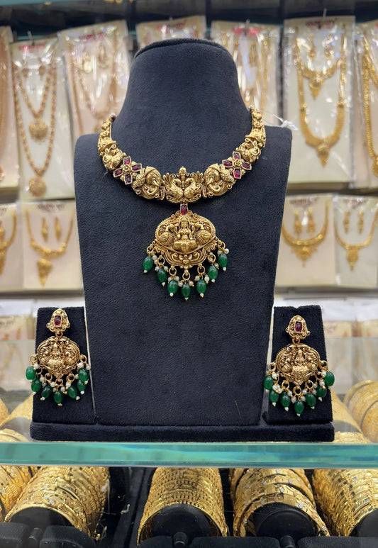 Antique Green Beats Heavy Necklace