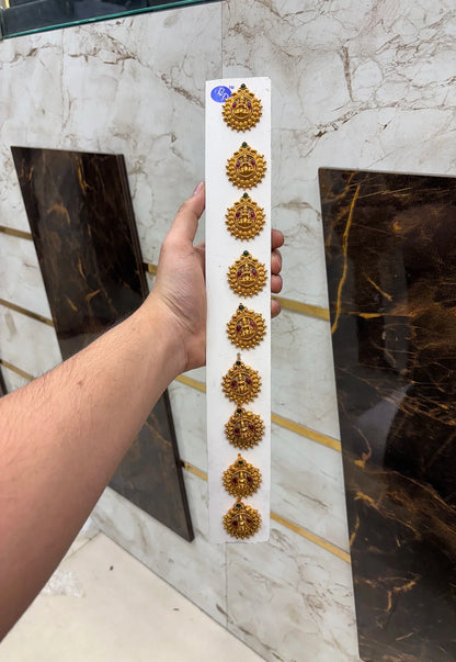 Antique Lakshmi Temple Stone Jada Bila 9 Pcs Set