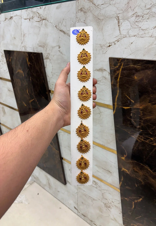 Antique Lakshmi Temple Stone Jada Bila 9 Pcs Set