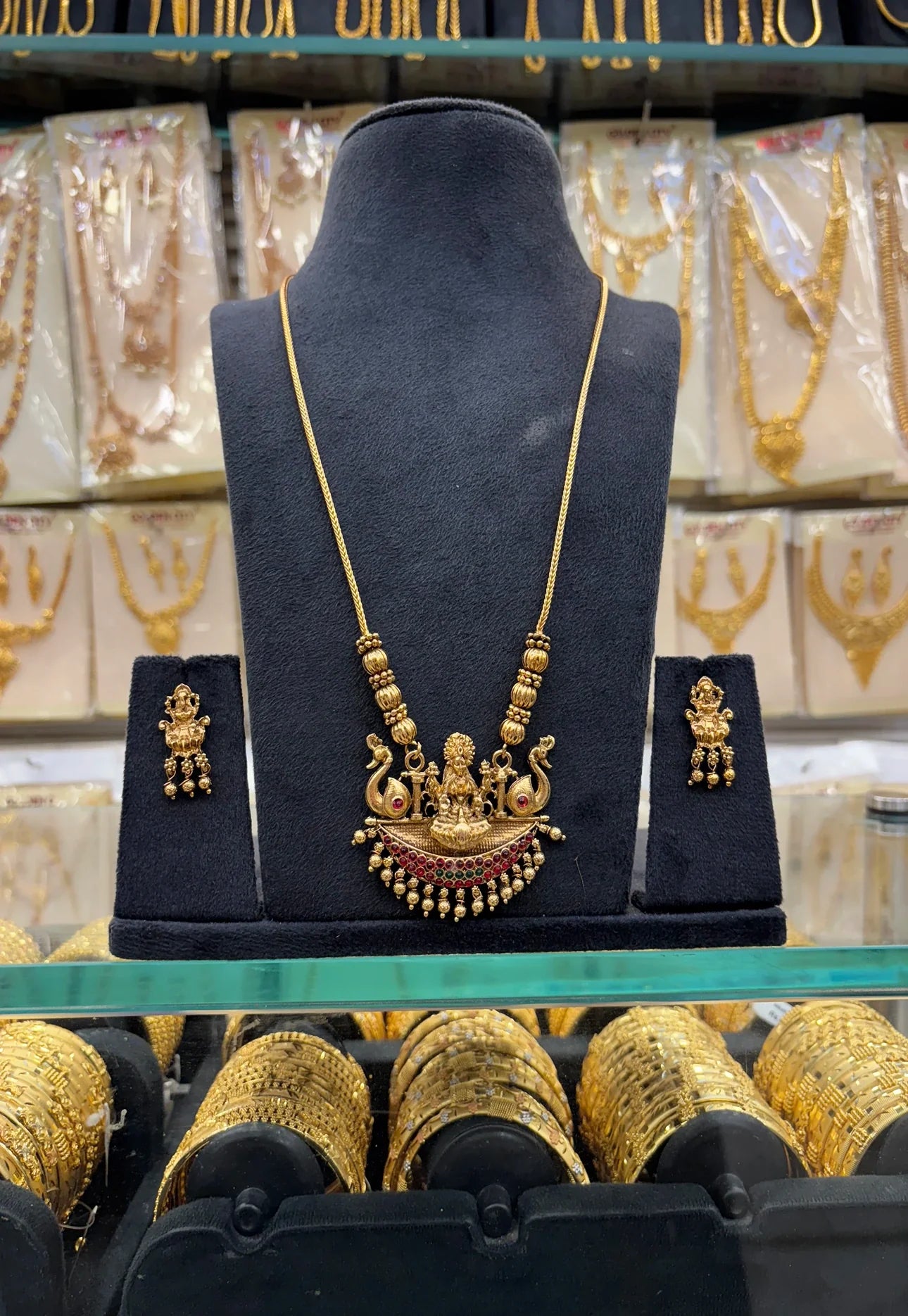 Antique Lakshmi Dollar Chain Mix Stone