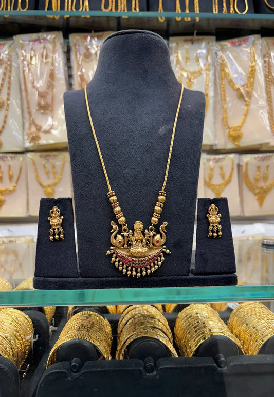 Antique Lakshmi Dollar Chain Mix Stone