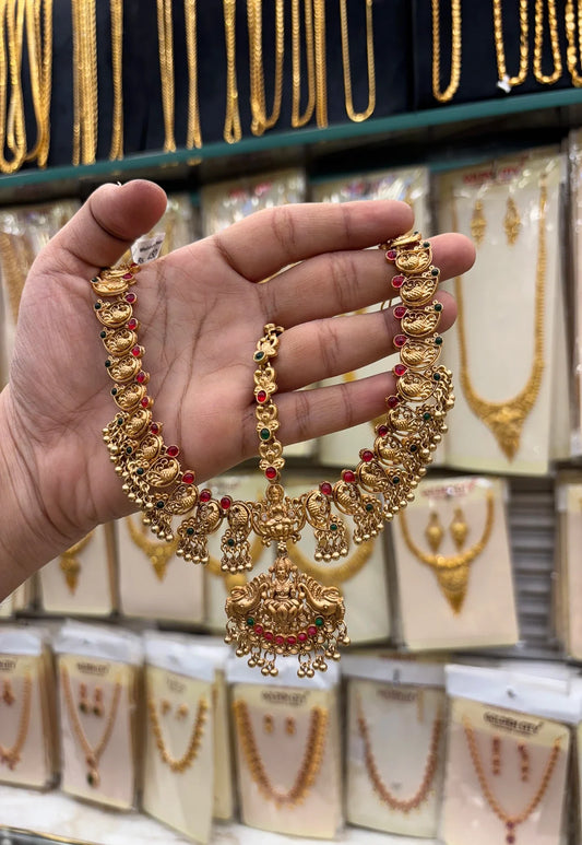Antique Lakshmi Pendant Three Layer Tikka