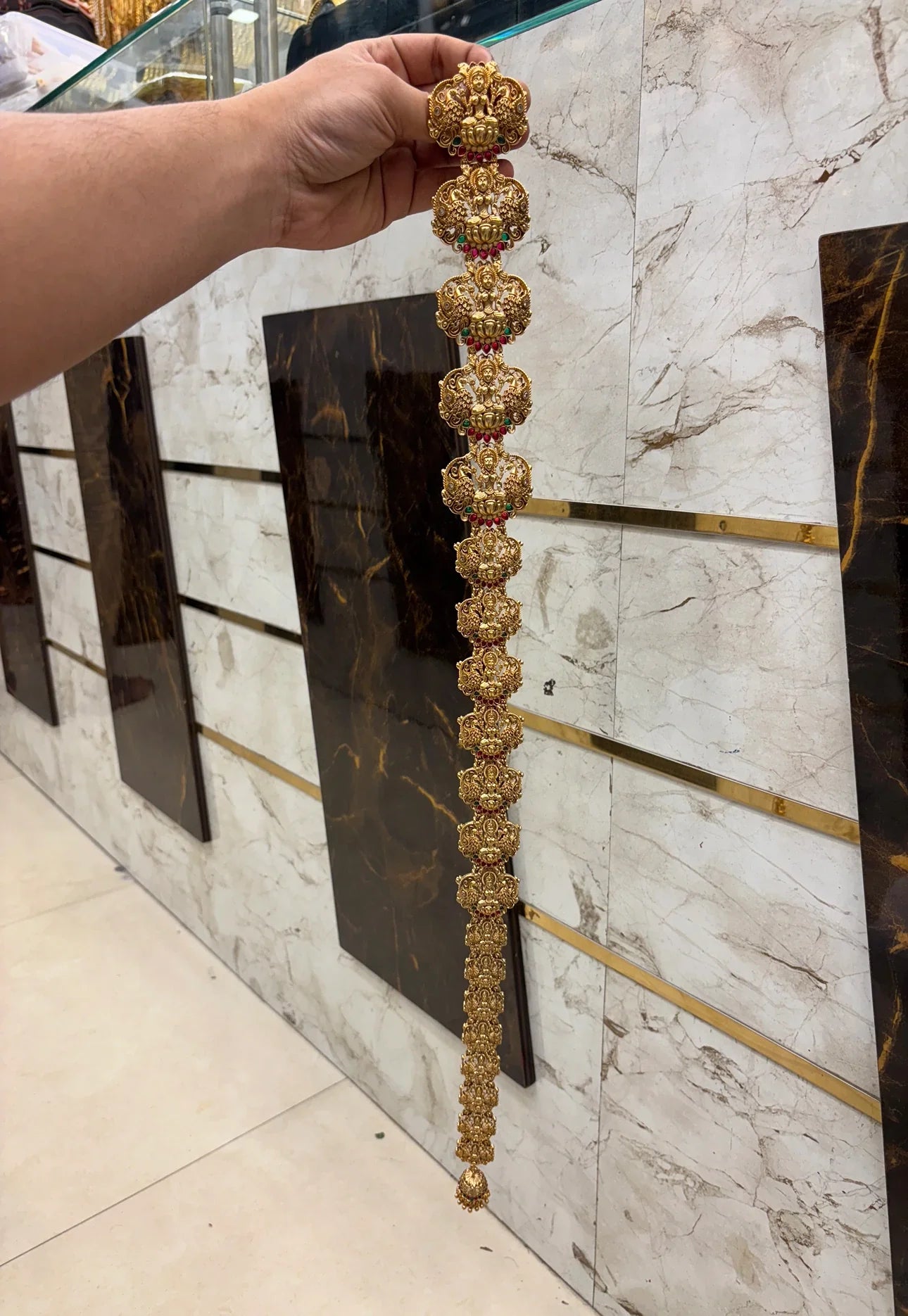 Antique Laxmi Temp Stone Work Long Jada