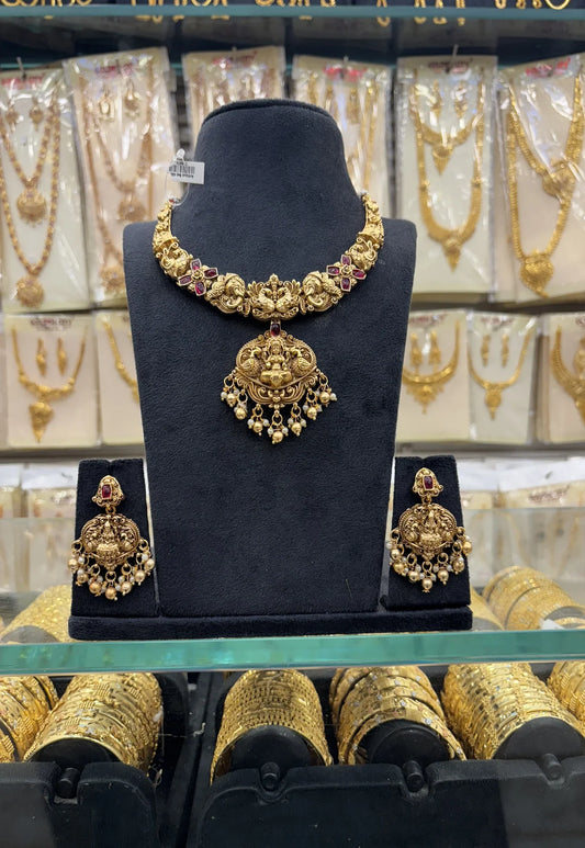 Antique Gold Beats Heavy Necklace