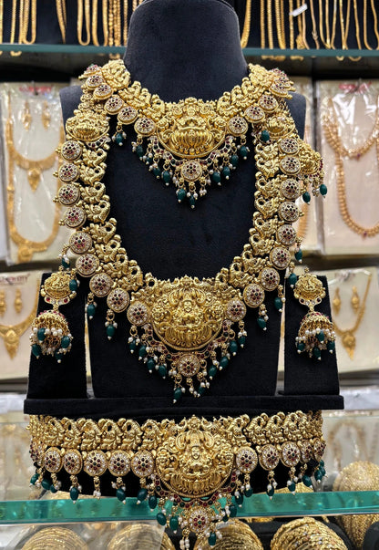 Green Beats Nagas Work Bridal Set