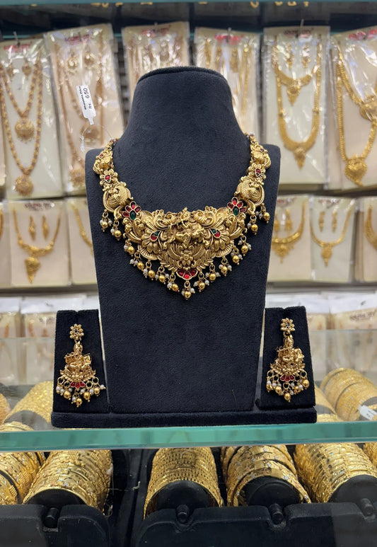 Krishna Design Gold beats Heavy Necklace