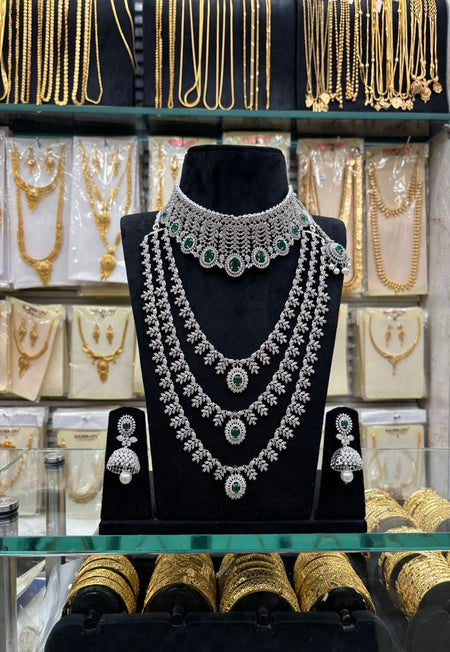 Nayantara Inspire A.D Green Stone Set