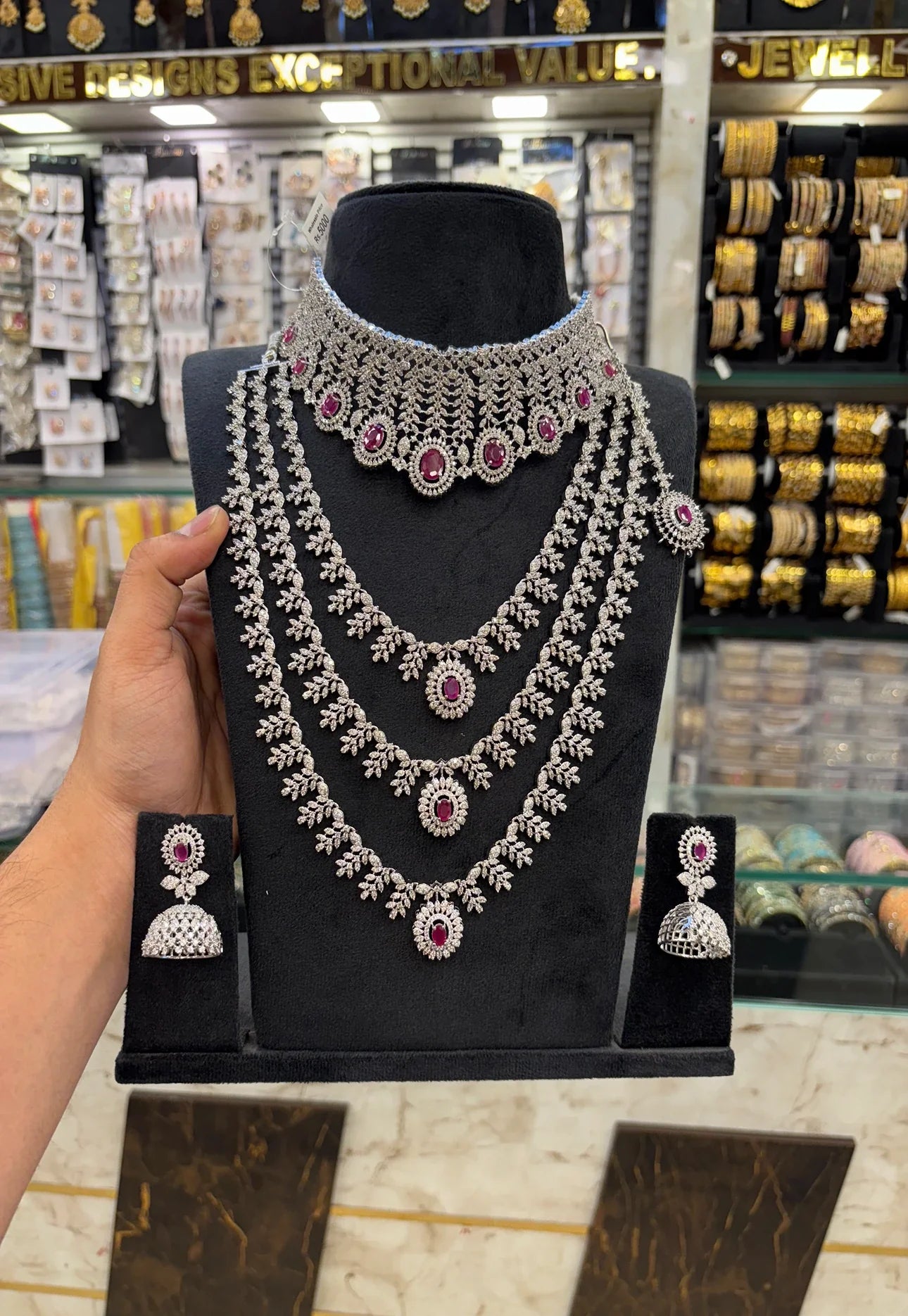 Nayantara Inspire A.D Pink Stone Set
