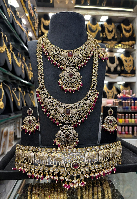 Victorian Bridal Set Red Maroon Beats