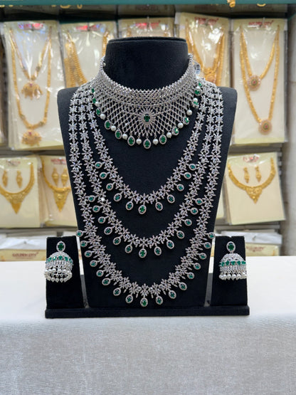 AD Stone Layered Haram Bridal Set – Limited Edition