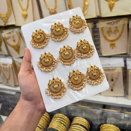 Antique Finish Bridal Jada Billai (9 Pieces)